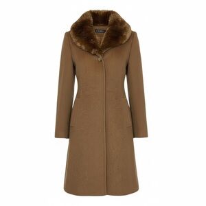 Lauren Ralph Lauren Womens Wool Penny Lane Dress Coat Faux Fur Collar SZ 12 $355